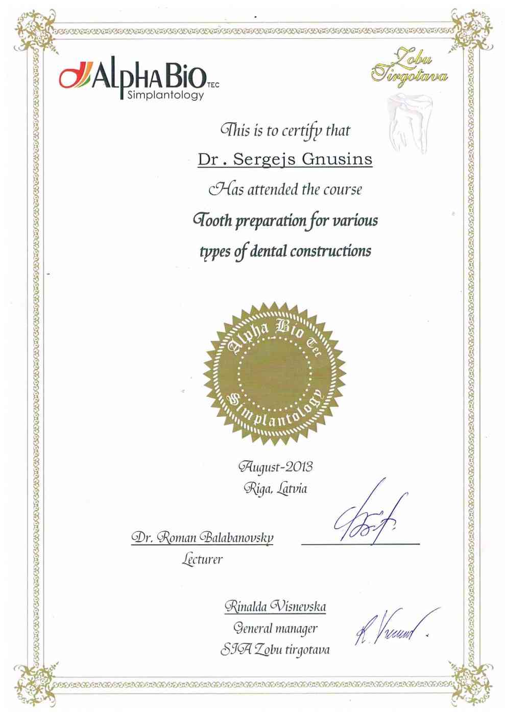 Alfa bio certificate