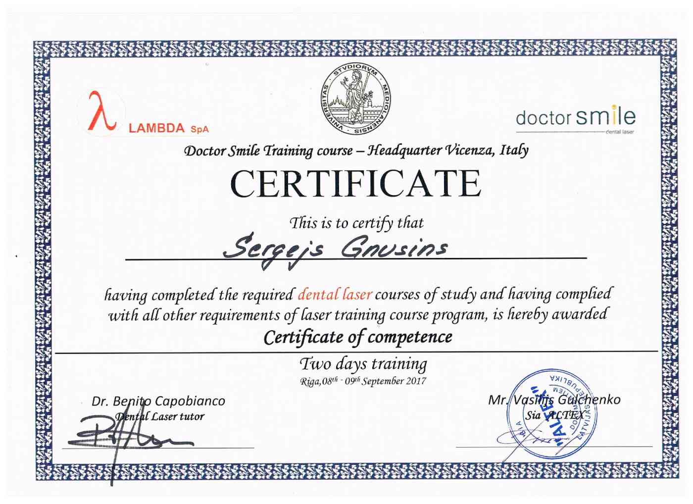 Lambda certificate
